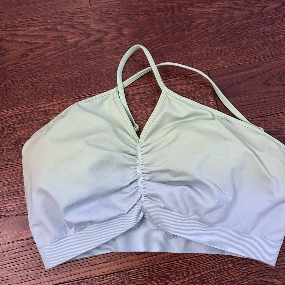 BuffBunny Seamless Ruched Sports Bra Honeydew Ombré
